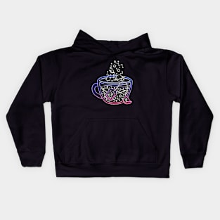 Neon Galaxy Teacup - blue/pink Kids Hoodie